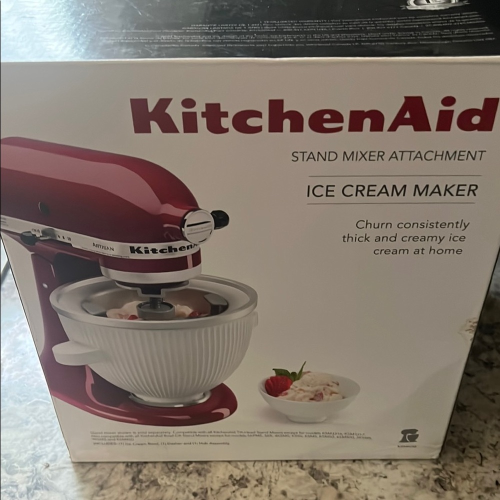KitchenAid Red Kitchen Tool Ice Cream Maker Attachment
